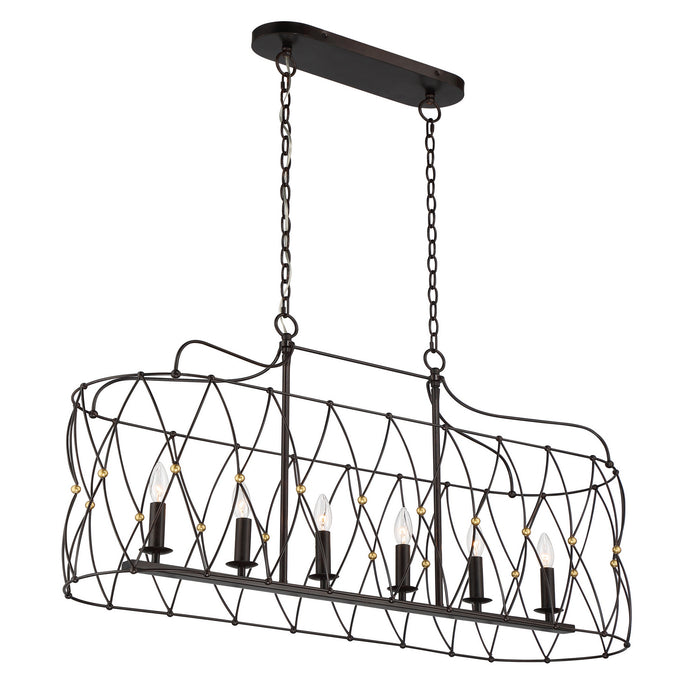 Crystorama ZUC-A9037-EB-GA Zucca Six Light Chandelier English Bronze / Antique Gold Alternate Image.jpg