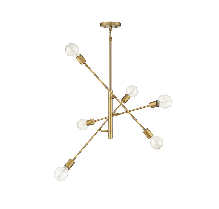 Shoppers Lighting SH10084NB Caroline Six Light Chandelier, Natural Brass Alternate Image.jpg