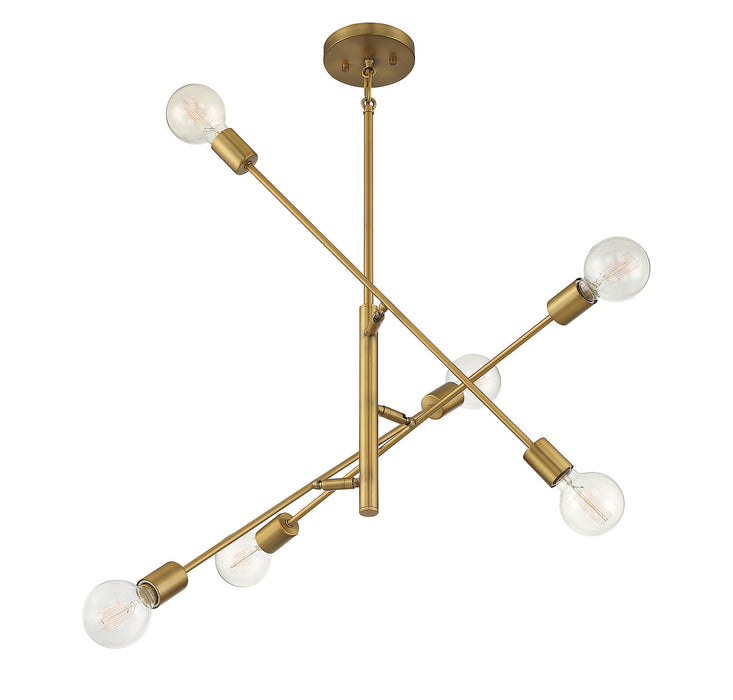 Shoppers Lighting SH10084NB Caroline Six Light Chandelier, Natural Brass Alternate Image 3.jpg