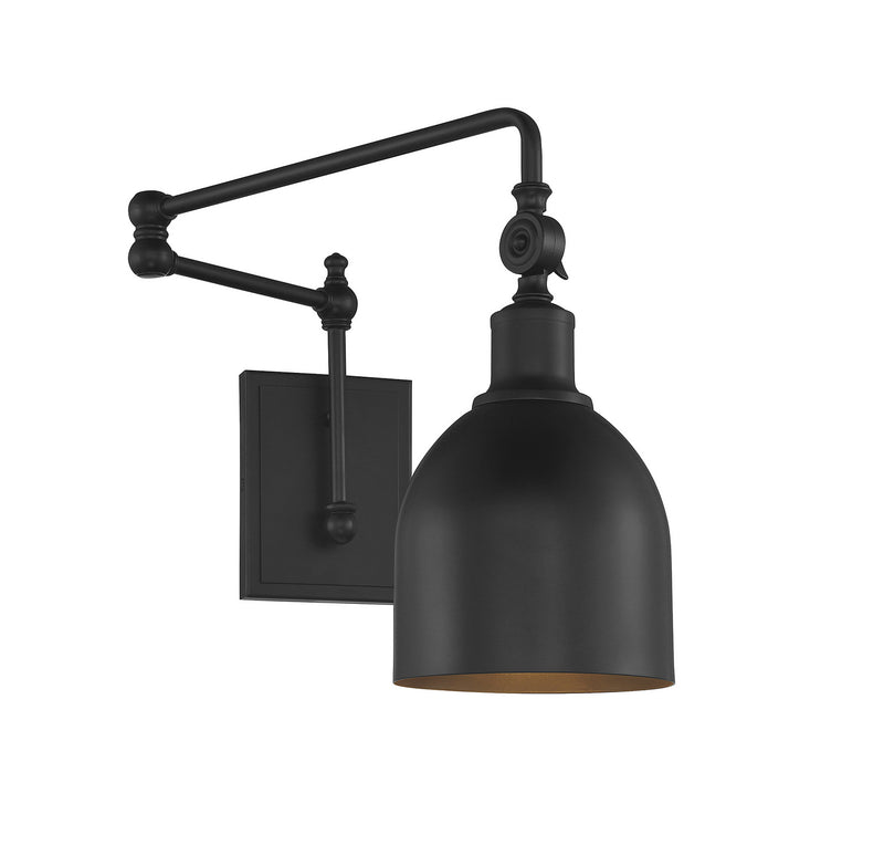 Shoppers Lighting SH90019MBK Lena One Light Wall Sconce, Matte Black Alternate Image 2.jpg