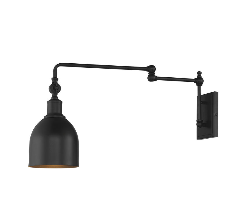 Shoppers Lighting SH90019MBK Lena One Light Wall Sconce, Matte Black Alternate Image.jpg