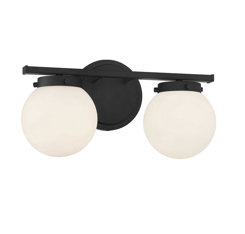 Shoppers Lighting SH80047MBK Grace Two Light Bathroom Vanity Light, Matte Black Alternate Image 2.jpg