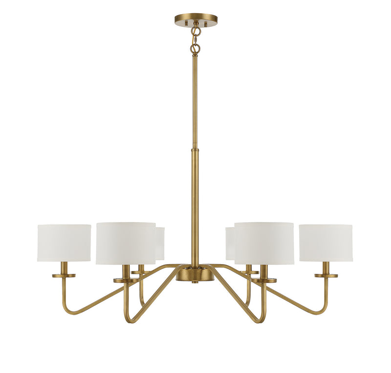 Shoppers Lighting SH10092NB Victoria Six Light Chandelier, Natural Brass Alternate Image.jpg