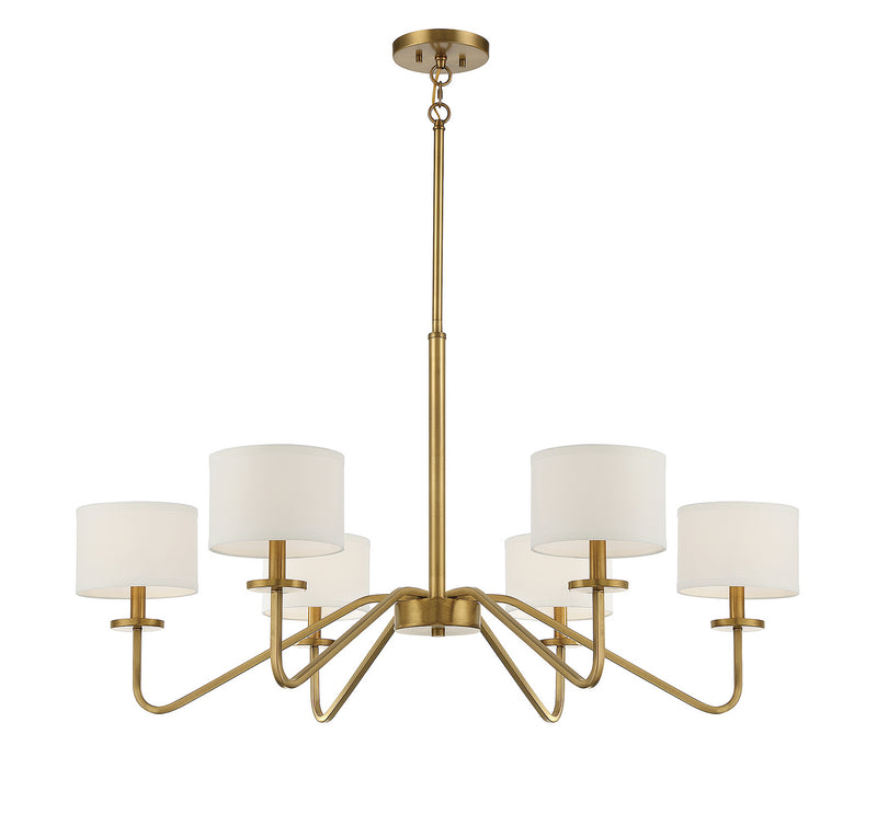 Shoppers Lighting SH10092NB Victoria Six Light Chandelier, Natural Brass Alternate Image 2.jpg