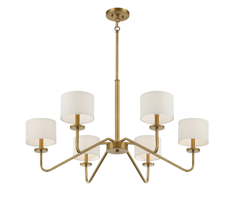 Shoppers Lighting SH10092NB Victoria Six Light Chandelier, Natural Brass Alternate Image 3.jpg