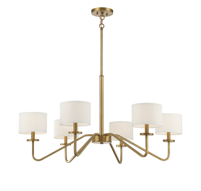 Shoppers Lighting SH10092NB Victoria Six Light Chandelier, Natural Brass Alternate Image 4.jpg