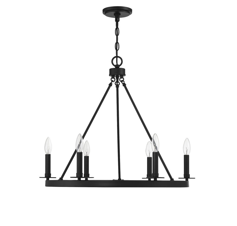 Shoppers Lighting SH10093MBK Penelope Six Light Chandelier, Matte Black Alternate Image.jpg