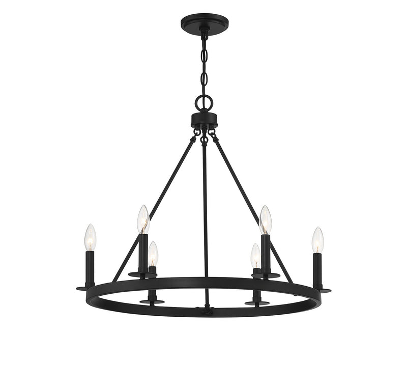 Shoppers Lighting SH10093MBK Penelope Six Light Chandelier, Matte Black Alternate Image 2.jpg
