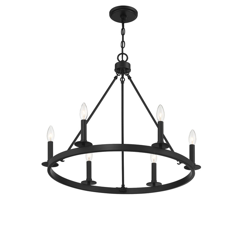 Shoppers Lighting SH10093MBK Penelope Six Light Chandelier, Matte Black Alternate Image 3.jpg