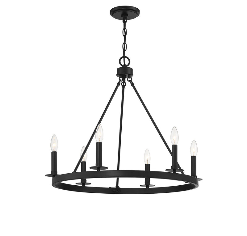Shoppers Lighting SH10093MBK Penelope Six Light Chandelier, Matte Black Alternate Image 4.jpg