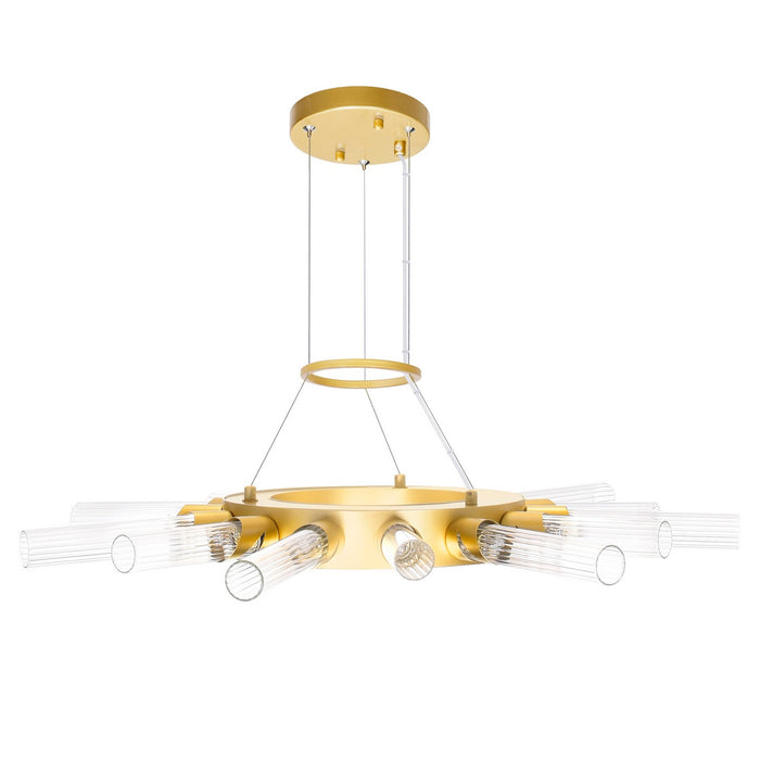 CWI Lighting 1121P28-14-602 Collar LED Chandelier Satin Gold Alt 2.jpg