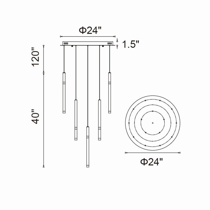 CWI Lighting 1262P24-16-101 Flute LED Chandelier Black Alt 5.jpg