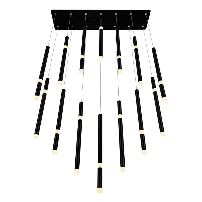 CWI Lighting 1262P32-14-101 Flute LED Chandelier Black Alt 2.jpg