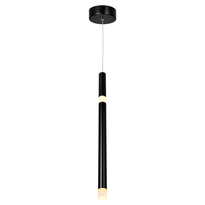 CWI Lighting 1262P5-1-101 Flute LED Pendant Black Alt 1.jpg