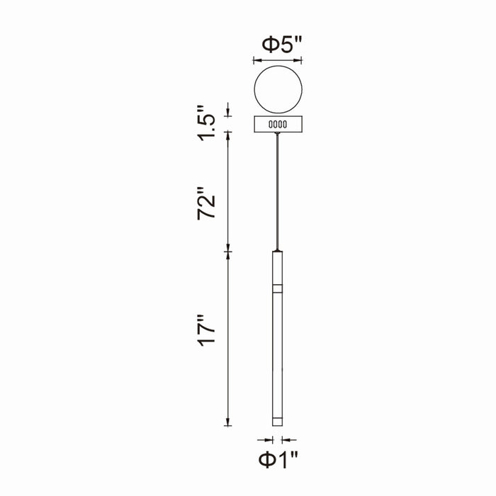 CWI Lighting 1262P5-1-101 Flute LED Pendant Black Alt 5.jpg