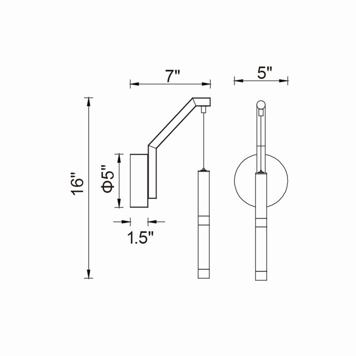 CWI Lighting 1262W5-1-101 Flute LED Wall Sconce, Black Alternate Image.jpg