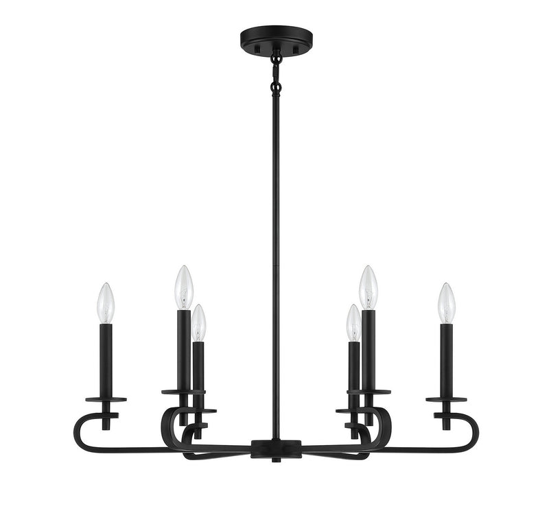 Savoy House 1-2450-6-89 Six Light Chandelier, Matte Black (2)