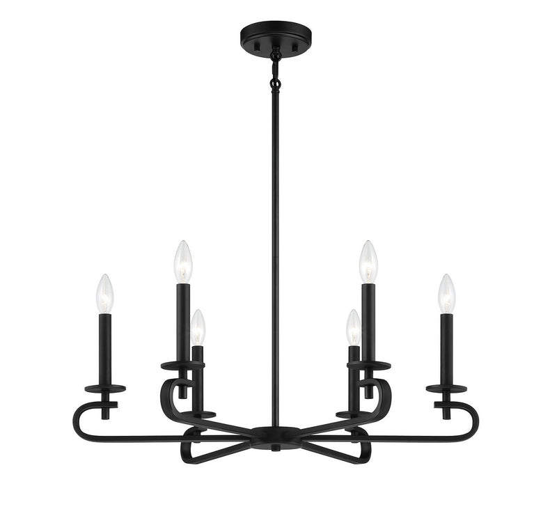 Savoy House 1-2450-6-89 Six Light Chandelier, Matte Black (3)