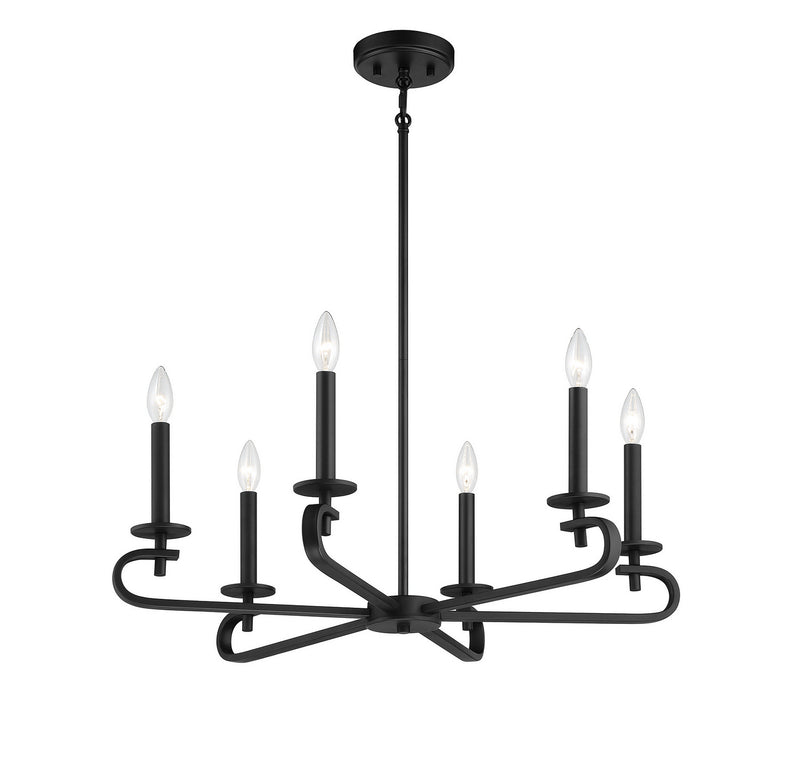 Savoy House 1-2450-6-89 Six Light Chandelier, Matte Black (5)