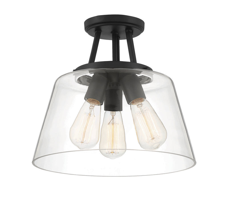 Savoy House 6-1024-3-89 Three Light Semi-Flush Mount, Matte Black (3)