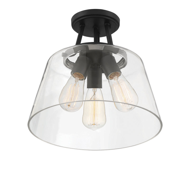 Savoy House 6-1024-3-89 Three Light Semi-Flush Mount, Matte Black (4)