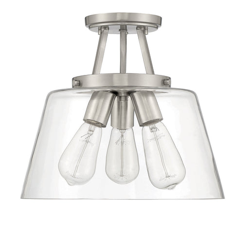 Savoy House 6-1024-3-SN Three Light Semi-Flush Mount, Satin Nickel (2)