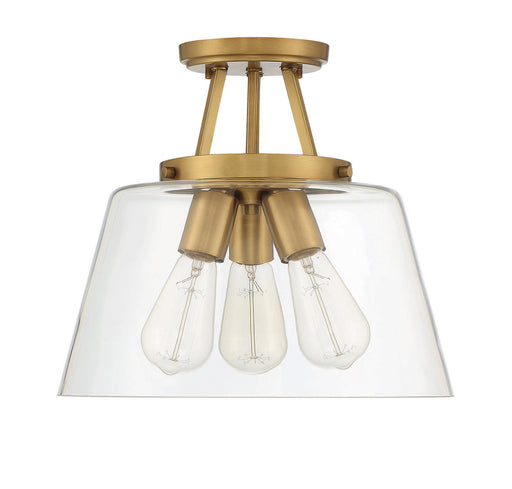 Savoy House 6-1024-3-322 Three Light Semi-Flush Mount, Warm Brass (2)