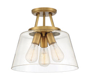 Savoy House 6-1024-3-322 Three Light Semi-Flush Mount, Warm Brass (3)
