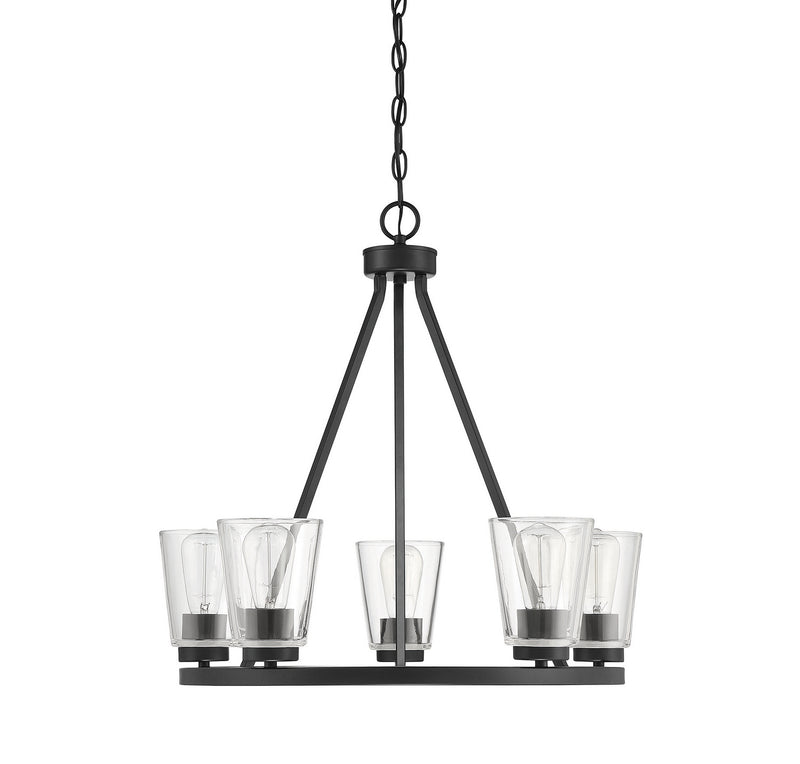 Savoy House 1-1021-5-89 Five Light Chandelier, Matte Black (2)