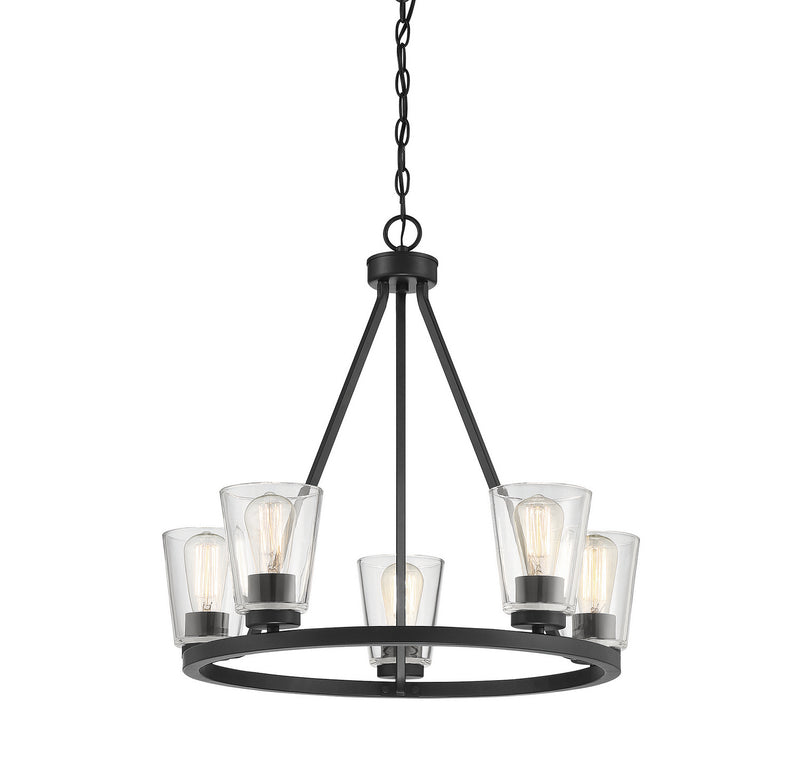 Savoy House 1-1021-5-89 Five Light Chandelier, Matte Black (3)