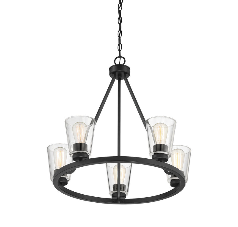 Savoy House 1-1021-5-89 Five Light Chandelier, Matte Black (4)
