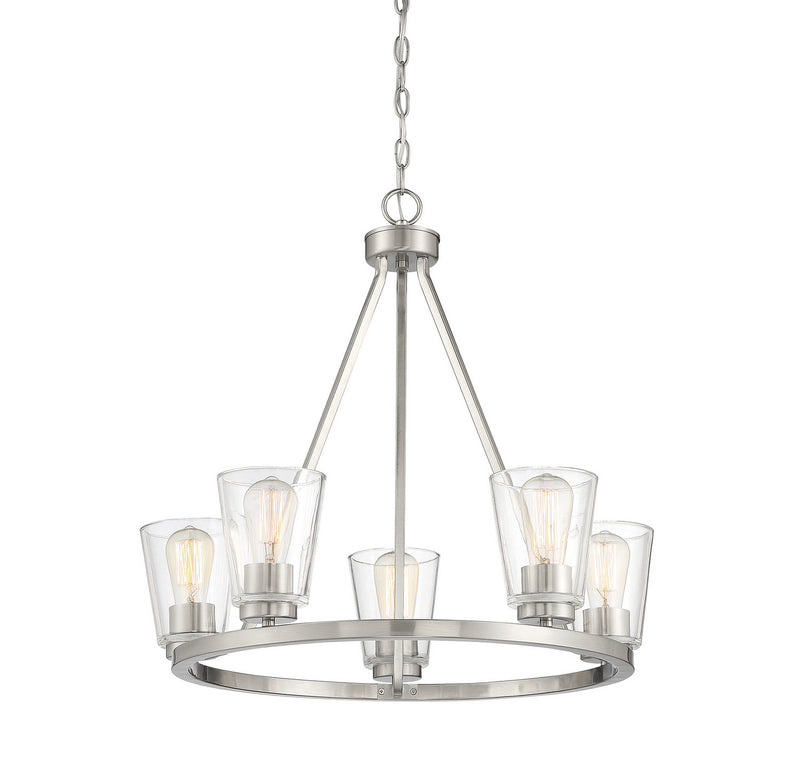 Savoy House 1-1021-5-SN Five Light Chandelier, Satin Nickel (3)