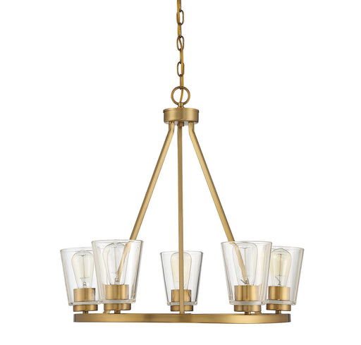 Savoy House 1-1021-5-322 Five Light Chandelier, Warm Brass (2)