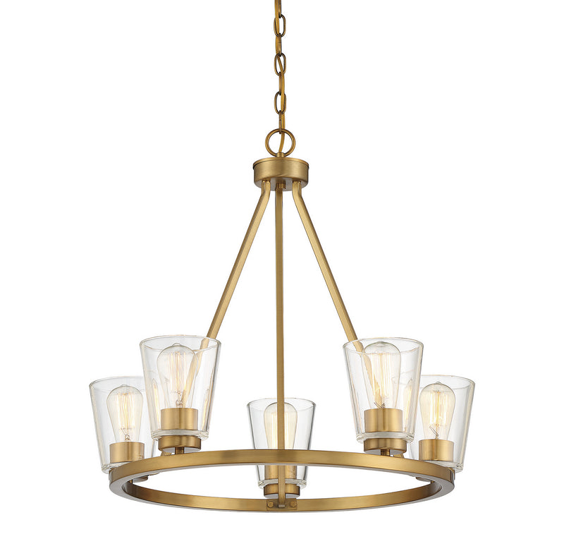 Savoy House 1-1021-5-322 Five Light Chandelier, Warm Brass (3)