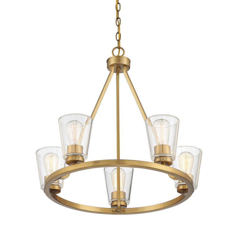 Savoy House 1-1021-5-322 Five Light Chandelier, Warm Brass (4)