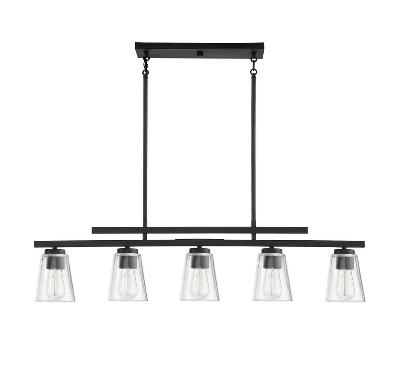 Savoy House 1-1023-5-89 Five Light Linear Chandelier, Matte Black (2)