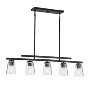 Savoy House 1-1023-5-89 Five Light Linear Chandelier, Matte Black (3)
