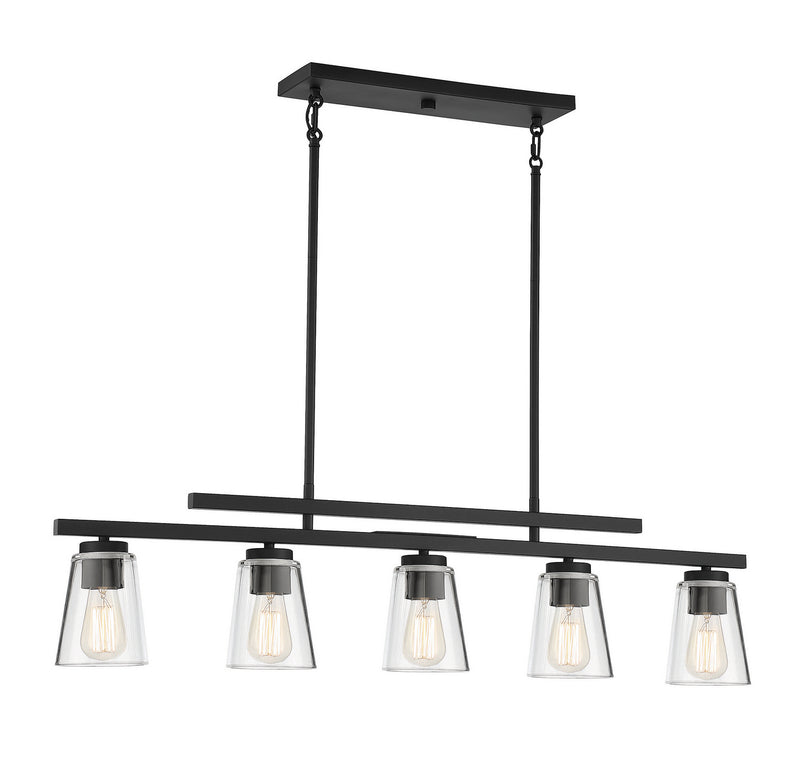 Savoy House 1-1023-5-89 Five Light Linear Chandelier, Matte Black (3)