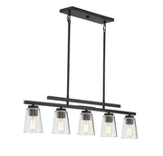 Savoy House 1-1023-5-89 Five Light Linear Chandelier, Matte Black (4)