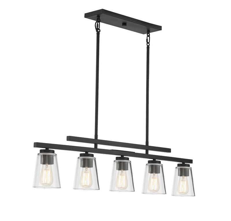 Savoy House 1-1023-5-89 Five Light Linear Chandelier, Matte Black (4)