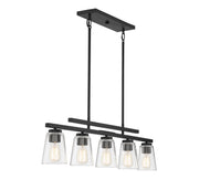 Savoy House 1-1023-5-89 Five Light Linear Chandelier, Matte Black (5)