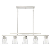 Savoy House 1-1023-5-SN Five Light Linear Chandelier, Satin Nickel (2)