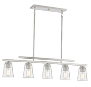 Savoy House 1-1023-5-SN Five Light Linear Chandelier, Satin Nickel (3)