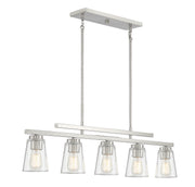 Savoy House 1-1023-5-SN Five Light Linear Chandelier, Satin Nickel (4)