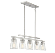 Savoy House 1-1023-5-SN Five Light Linear Chandelier, Satin Nickel (5)