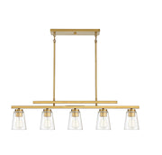 Savoy House 1-1023-5-322 Five Light Linear Chandelier, Warm Brass (2)