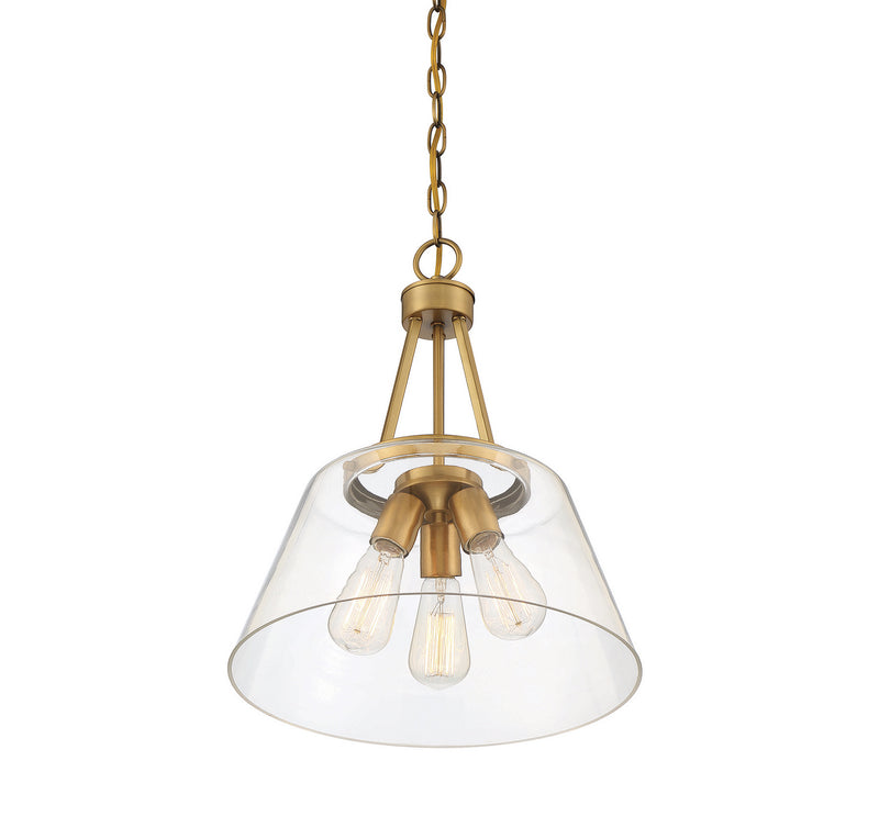 Savoy House 7-1025-3-322 Three Light Pendant, Warm Brass (4)