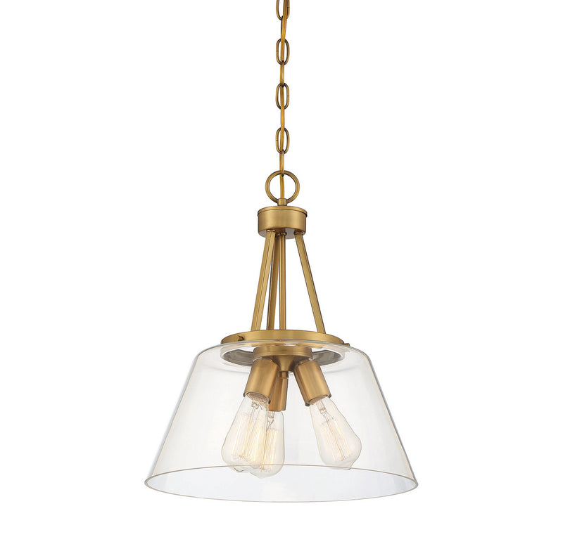 Savoy House 7-1025-3-322 Three Light Pendant, Warm Brass (5)