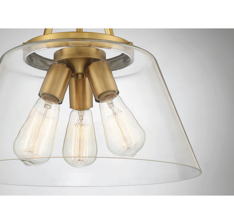 Savoy House 7-1025-3-322 Three Light Pendant, Warm Brass (6)