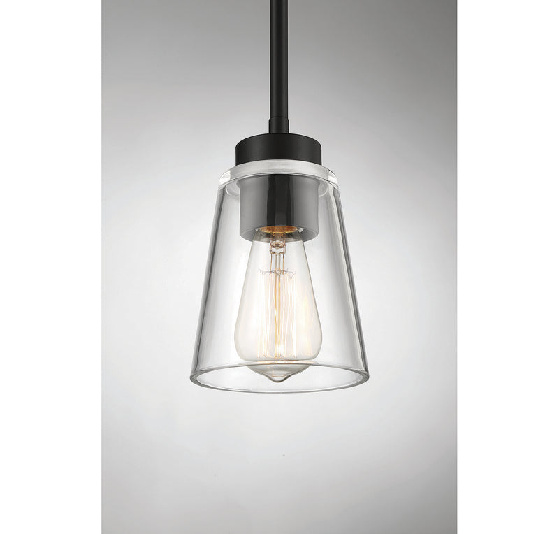 Savoy House 7-1026-1-89 One Light Mini-Pendant, Matte Black (5)